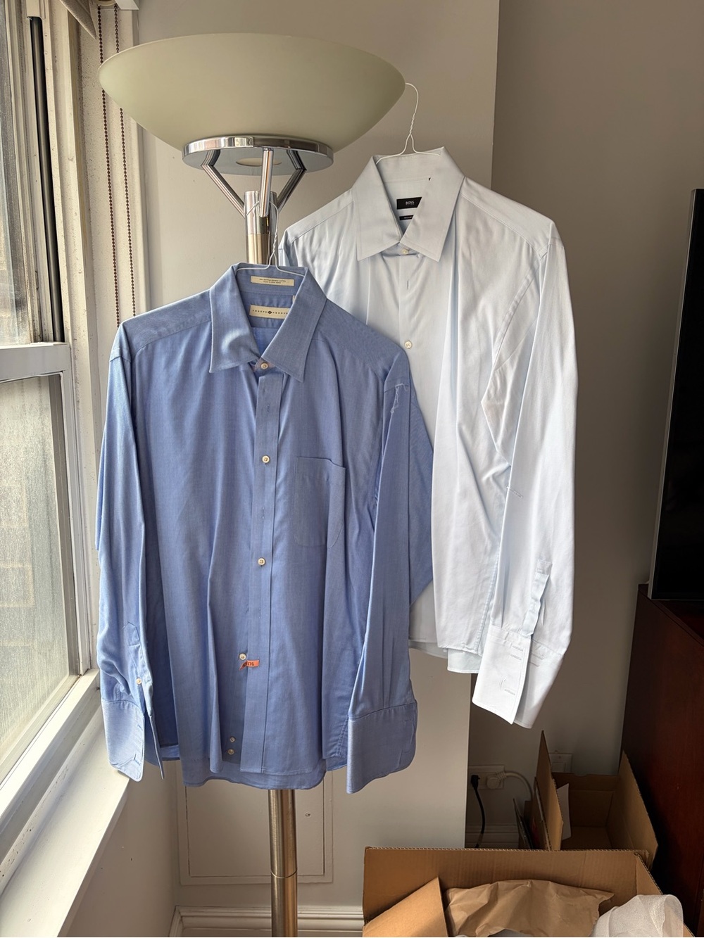 Hugo Boss Joseph abboud Men's Dress Shirt Duo - blue 17 35